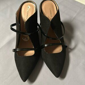 Chinese Laundry LA 9.5 M slip on heels with straps. Great condition!